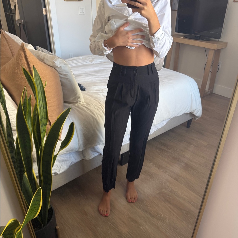 Lulu's Black Slim Fit Trousers with Stretch